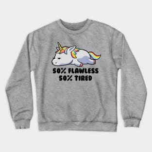 50% Flawless 50% Lazy Cute Unicorn Gift Crewneck Sweatshirt